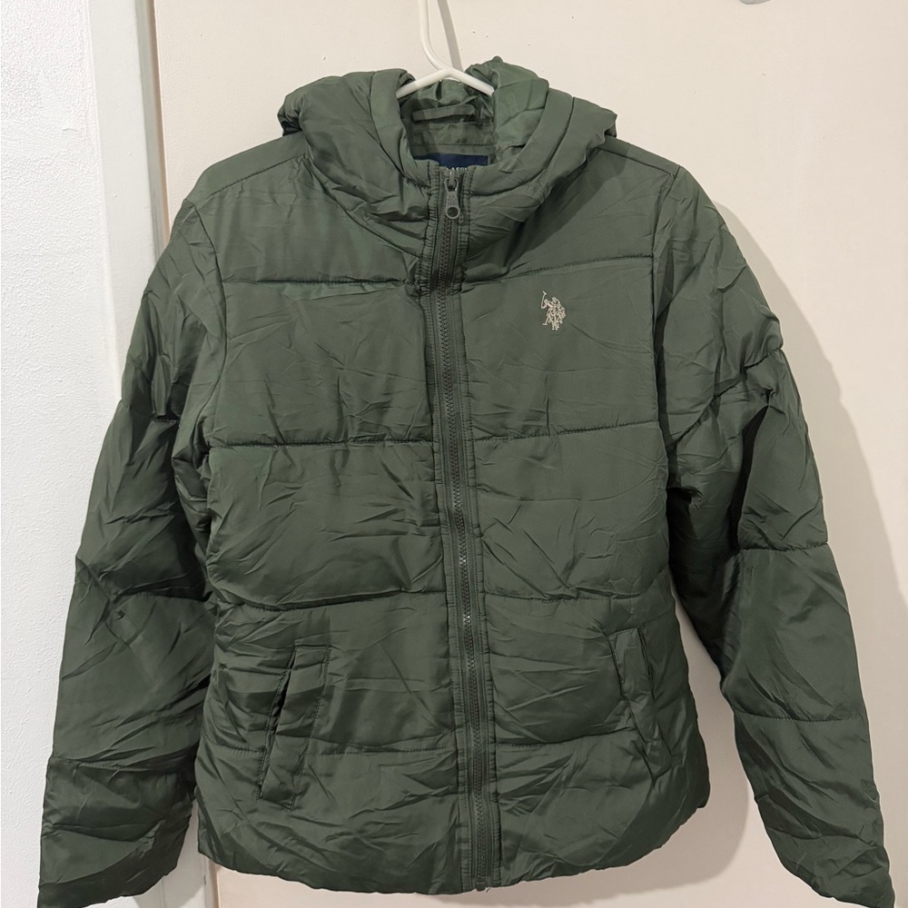 U.S. Polo Assn. Olive Puffer Jacket